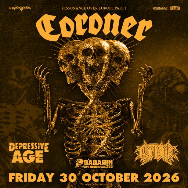 Coroner – Depressive Age – Cryptic Shift live in Athens